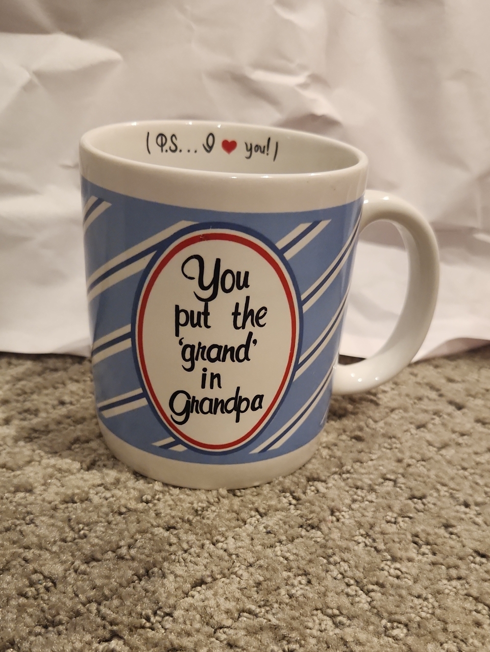 Vintage "You Put the 'Grand' in Grandpa" ceramic coffee mug  LEGO COMPANY